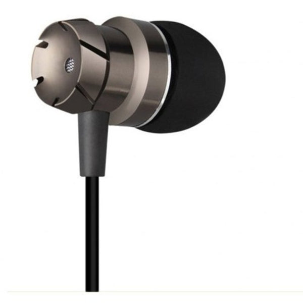 Supper Bass Metal Earbuds Earphone Headphone Microphone Black Wired Earphones