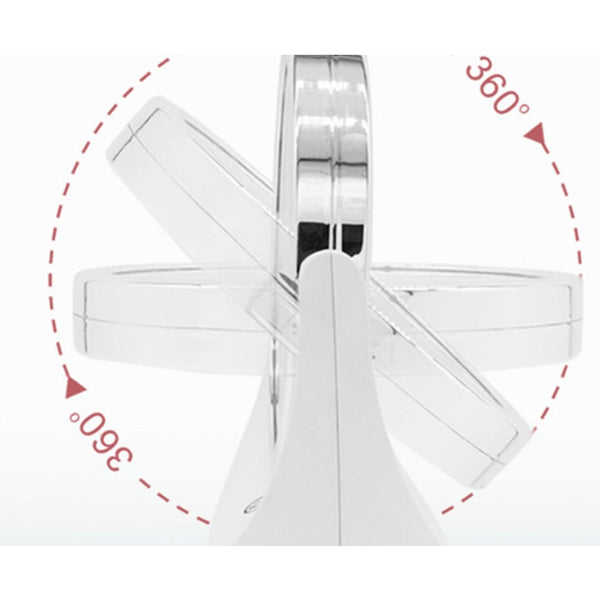 Intelligent Multifunctional Dimmable Led Desktop Switch Touch Rotating Double Sided Mirror Silver Makeup Mirrors