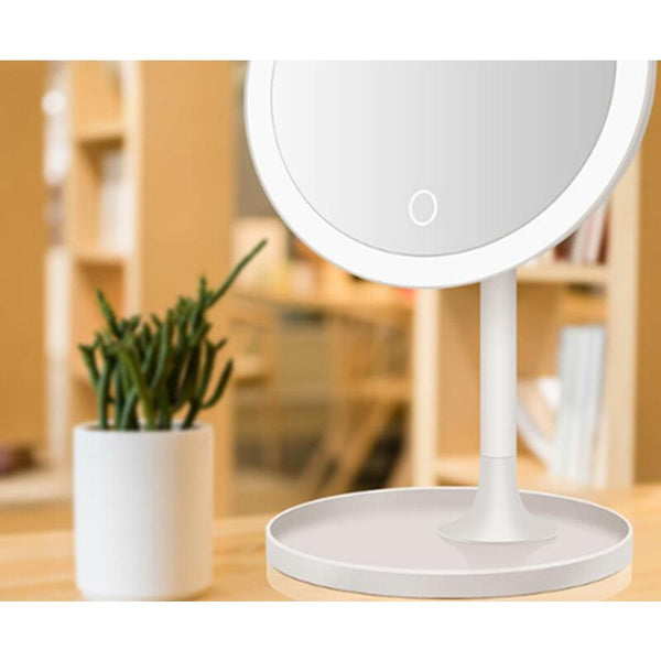 Led Makeup Mirror Desktop Lighted Rechargeable Round Fill Table White Selfie Lights