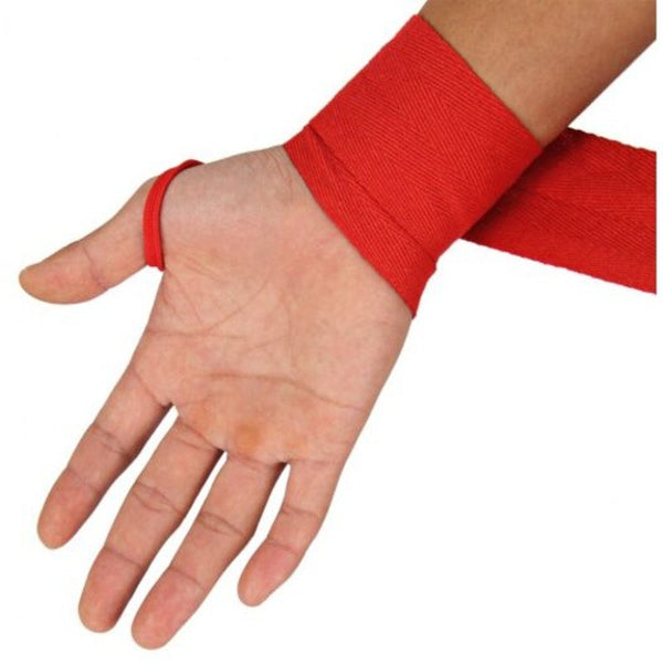 1 Pair Cotton Boxing Handwrap Punching Fighting Bandage Red Gloves Boxing