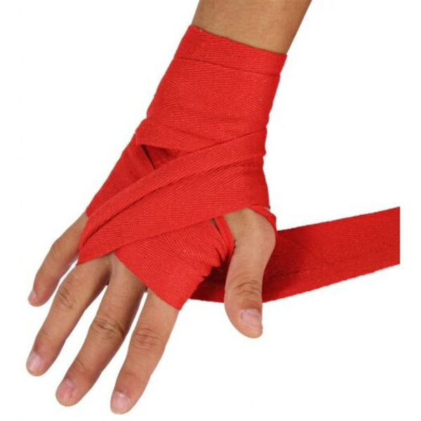 1 Pair Cotton Boxing Handwrap Punching Fighting Bandage Red Gloves Boxing