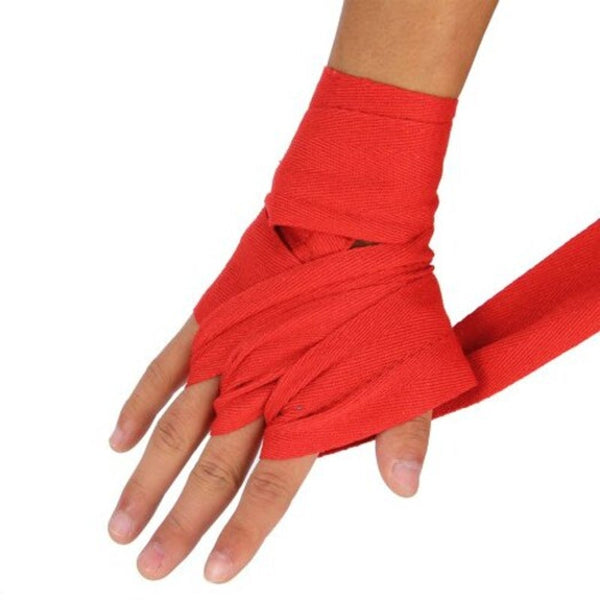 1 Pair Cotton Boxing Handwrap Punching Fighting Bandage Red Gloves Boxing
