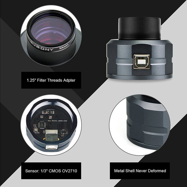 Sv105 2Mp Electronic Eyepiece 1.25 Inch Usb Connection Astronomy Telescope For Astronomical Professional Color Camera Telescope Eyepieces & Lenses