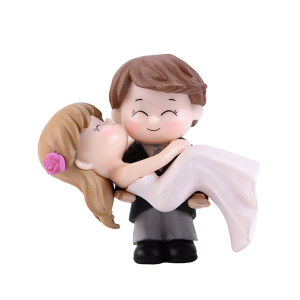 Sweet Couple Bride Groom Miniature Landscape Wedding Decorative Ornament Wedding Cake Toppers