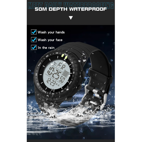 Veile Studios Waterproof Digital Outdoor Multi Function Watch Black Watches