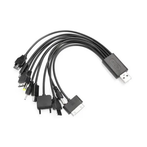 10 In Universal Usb Charging Sync Data Cable For Samsung / Huawei Vivo Oppo Htc Sony Nokia Lg Black