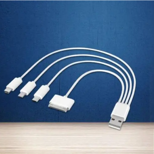 4In1 8 Pin V8 Micro Usb Mini 30 To Usb3.0 Charging Sync Data Cable White