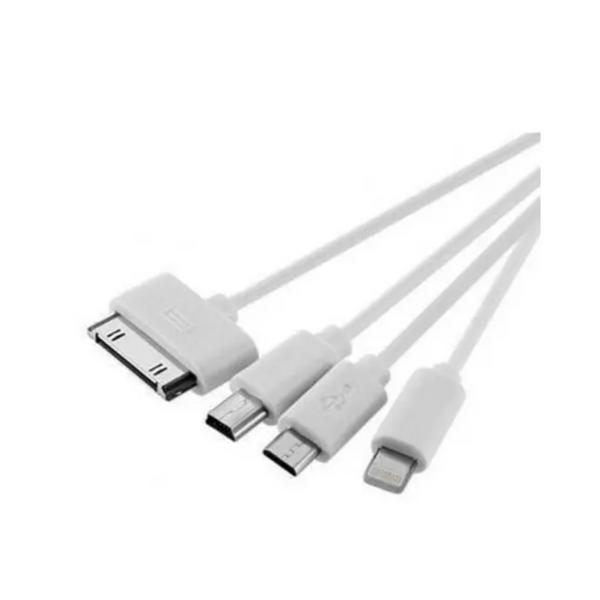 4In1 8 Pin V8 Micro Usb Mini 30 To Usb3.0 Charging Sync Data Cable White