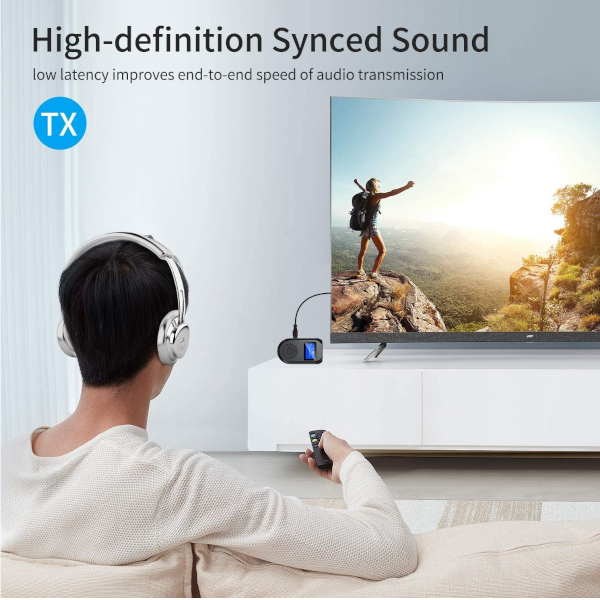 T14 Bluetooth 5.0 Audio Transmitter Receiver Adapter With Led Display 3.5Mm Aux Usb Stereo Music Wireless