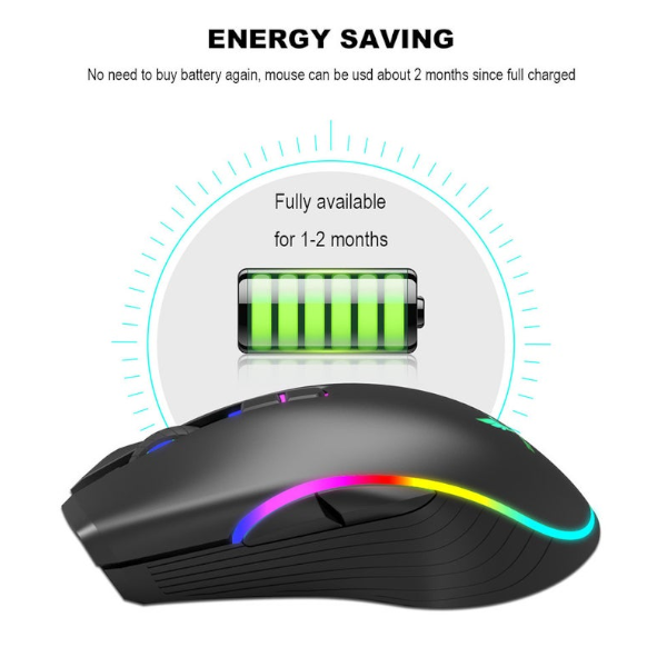 T26 2.4G Wireless Type C Fast Charge Mice 2400Dpi 7 Keys Eergonomic Optical Rgb Light Gaming Mouse For Pc Laptop
