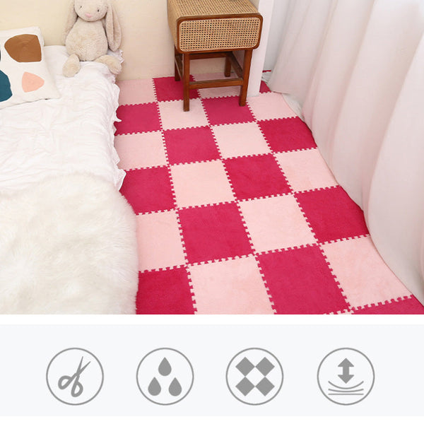 Splicing Mat Chocolate 30X30cm 12Pcs Modern Foam Floor Non Slip Rugs Door Mats & Floor Mats