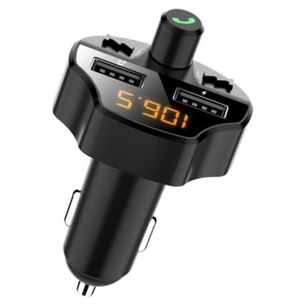 T66 Bluetooth Fm Transmitter 5.0 Car Mp3 Player Noise Reduction Tf Card Hands Free Dual Usb Charger