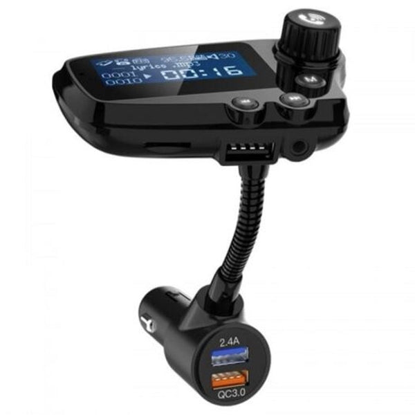 T91 Bluetooth 5.0 Car Handsfree Fm Transmitter Aux Audio Receiver Mp3 Player Qc3.0 Fast Charge With 1.8 Inch Lcd Screen Black Transmitters
