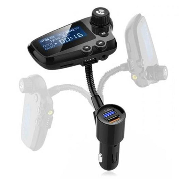 T91 Bluetooth 5.0 Car Handsfree Fm Transmitter Aux Audio Receiver Mp3 Player Qc3.0 Fast Charge With 1.8 Inch Lcd Screen Black Transmitters