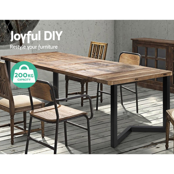 Artiss 2X Coffee Steel Bench Metal 71Cm Dining Table Legs