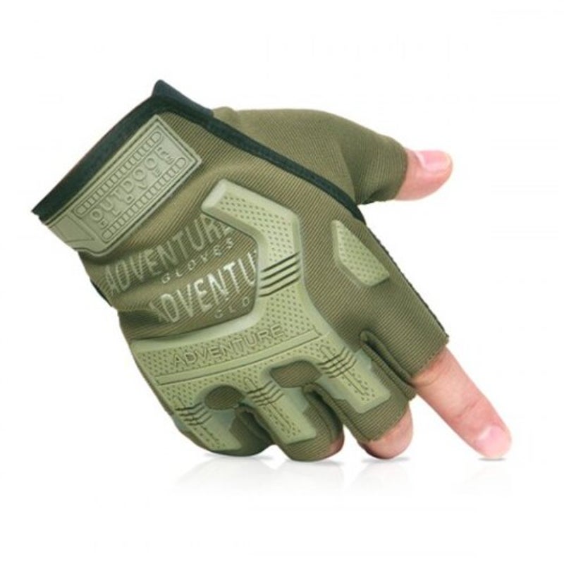Tactical Anti Slip Half Finger For Outdoor Sports Army Green Gloves