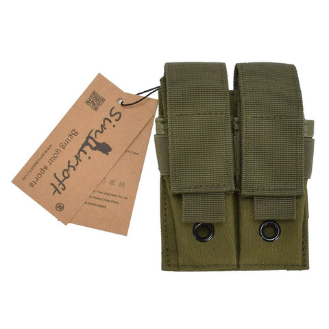 Tactical Nylon 9Mm 600D Molle Double Pistol Magazine Pouch Holster