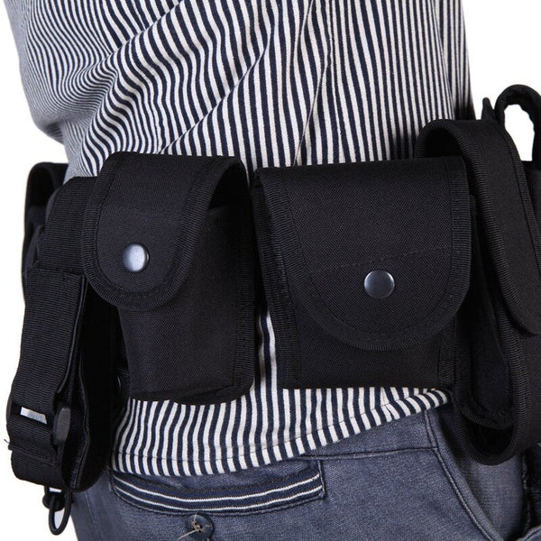 Police & Security Belts Tactical Police Security Guard Equipment Duty Utility Kit Belt With Pouches System Holster Outdoor Training Black