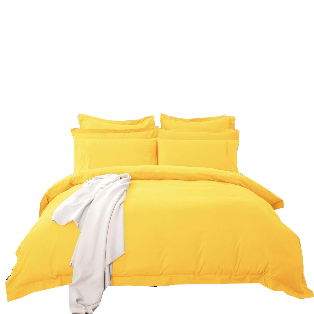 Fabric Fantastic Tailored 1000Tc Ultra Soft Yellow Duvet Quilt Cover Set Quilt Covers