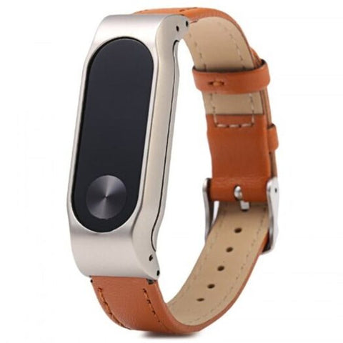 Buckle Metal Replacement Watch Strap For Xiaomi Mi Band 2 Brown