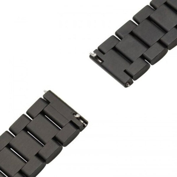 Double Snap Stainless Steel Replacement Strap For Amazfit Sports Watch 3 22Mm Black