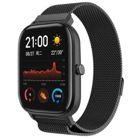 Magnetic Replacement Strap For Amazfit Gts Black Watch Bands