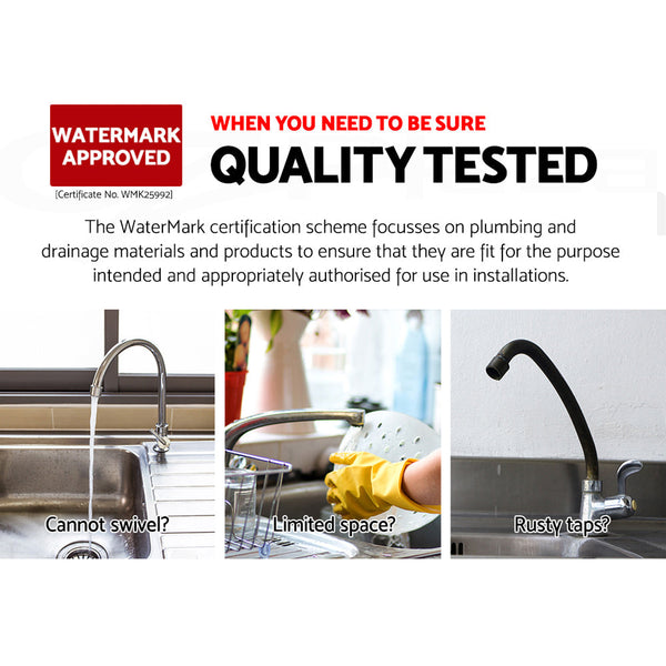 Cefito Kitchen Mixer Tap Round Sink Faucet Basin Laundry Chrome Kitchen Taps