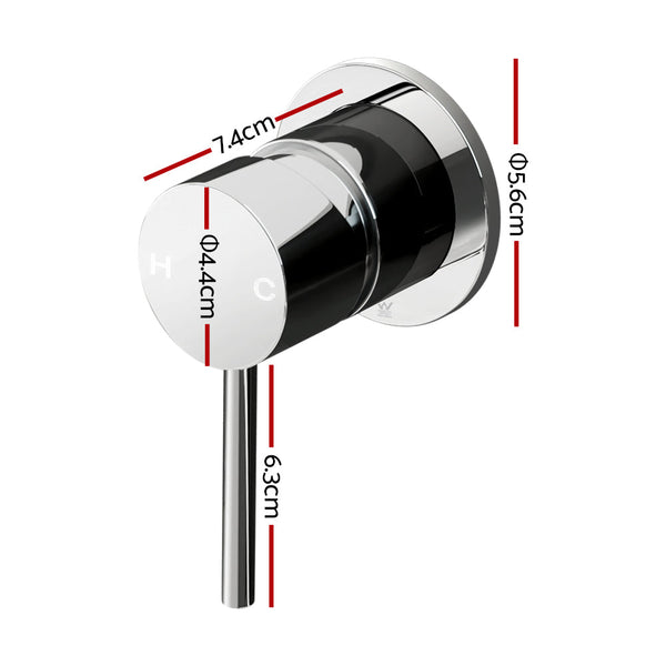 Cefito Basin Mixer Wall Tap Round Brass Faucet Shower Bathtub Chrome Bathroom Sink Taps