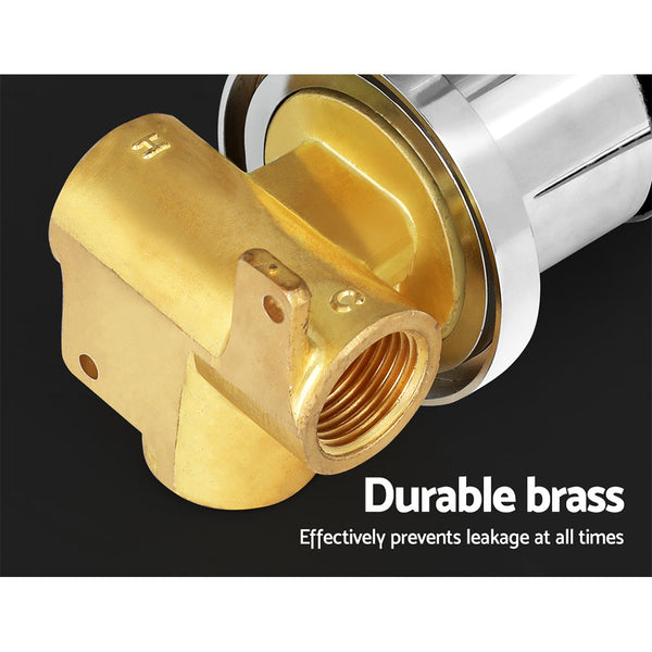 Cefito Basin Mixer Wall Tap Round Brass Faucet Shower Bathtub Chrome Bathroom Sink Taps