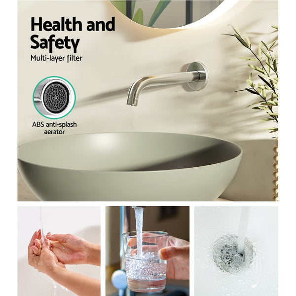 Cefito Bathroom Spout Tap Water Outlet Bathtub Wall Mounted Chrome Bathroom Sink Taps