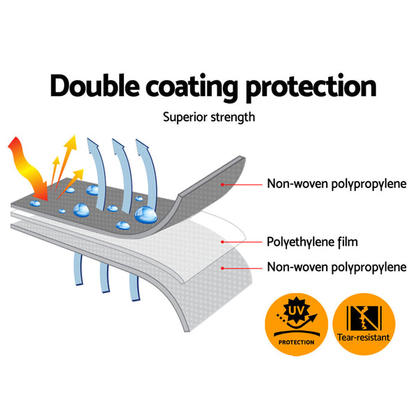 Instahut 9X12m Tarp Camping Poly Tarpaulin Heavy Duty Cover 180Gsm Silver Tarps