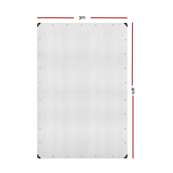 Instahut 3X4m Tarp Camping Poly Tarpaulin Heavy Duty Cover 135Gsm Clear Tarps