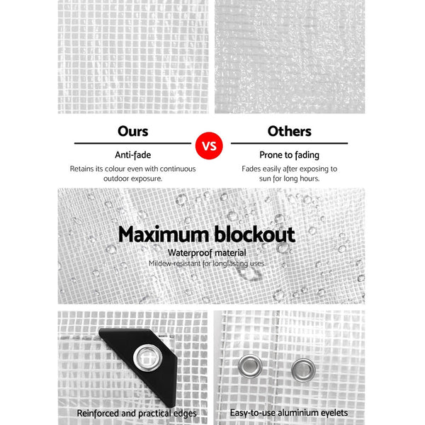 Instahut 4X6m Tarp Camping Poly Tarpaulin Heavy Duty Cover 135Gsm Clear Tarps