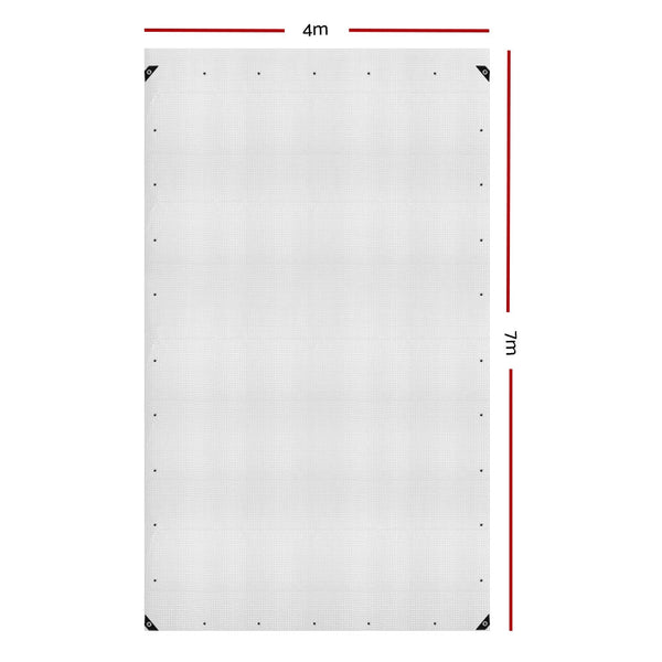 Instahut 4X7m Tarp Camping Poly Tarpaulin Heavy Duty Cover 135Gsm Clear Tarps