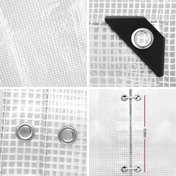 Instahut 5X10m Tarp Camping Poly Tarpaulin Heavy Duty Cover 135Gsm Clear Tarps