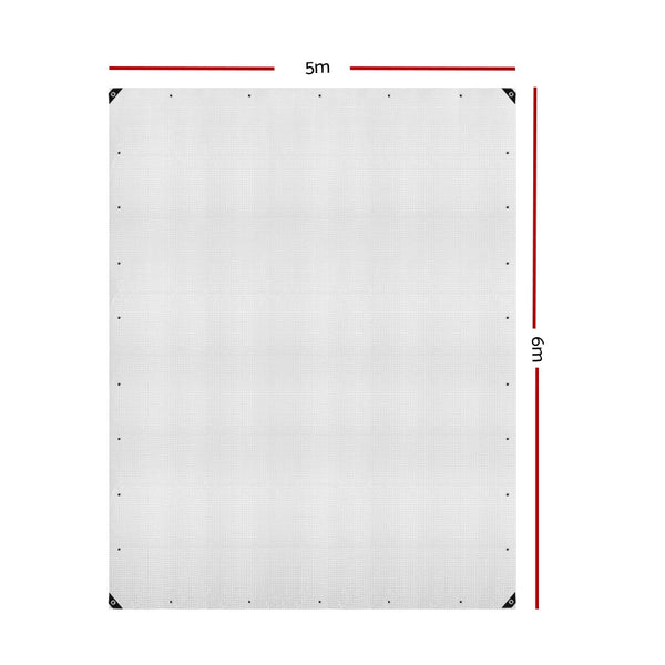 Instahut 5X6m Tarp Camping Poly Tarpaulin Heavy Duty Cover 135Gsm Clear Tarps