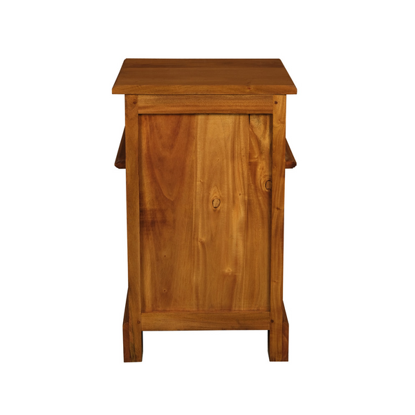 Tasmania 1 Solid Door Drawer Bedside (Light Pecan) Bedside Tables