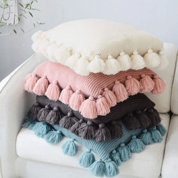 Tassel Knit Pillow Cushion Covers Cushions & Decorative Pillows