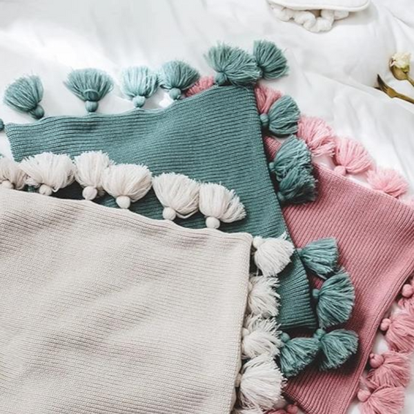 Tassel Knit Pillow Cushion Covers Cushions & Decorative Pillows