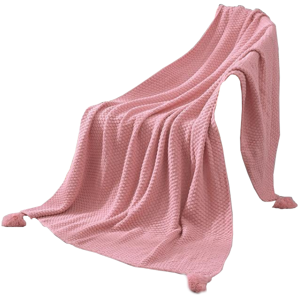 Tasseled Knit Throw Blanket Home Decor