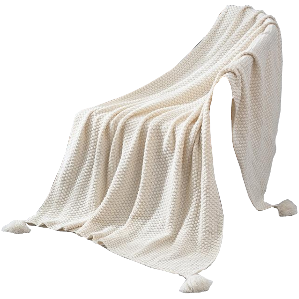 Tasseled Knit Throw Blanket Decor Blankets