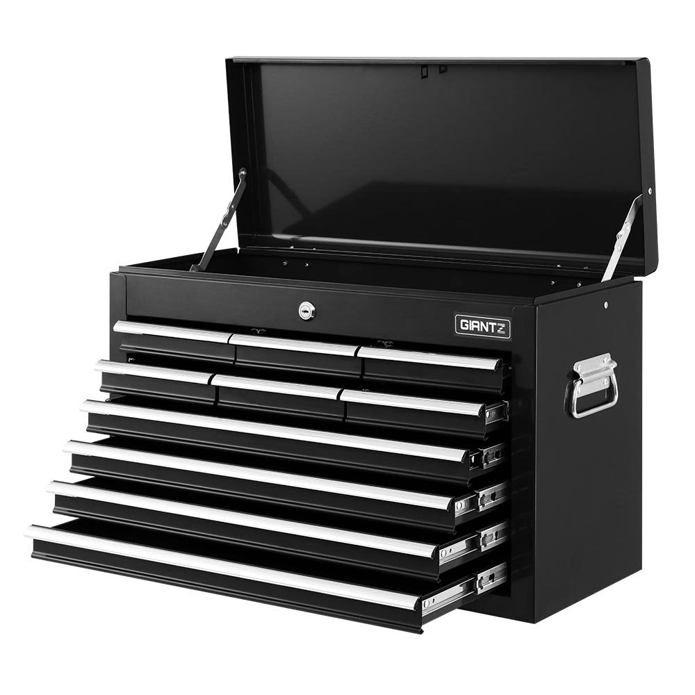 Giantz 10 Drawer Tool Box Chest Cabinet Garage Storage Toolbox Black Tool Cabinets & Cupboards