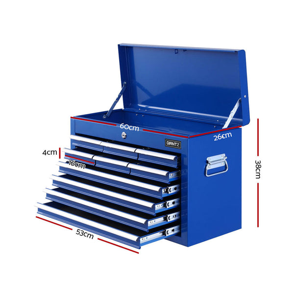 Giantz 10 Drawer Tool Box Chest Cabinet Garage Storage Toolbox Blue Tool Boxes