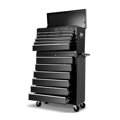 Giantz 15 Drawer Tool Box Cabinet Chest Trolley Toolbox Garage Storage Tool Cabinets & Cupboards