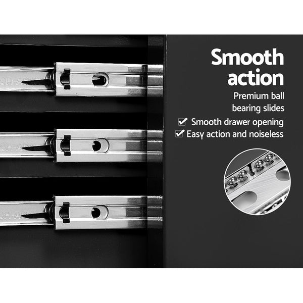 Giantz 15 Drawer Tool Box Cabinet Chest Trolley Toolbox Garage Storage Tool Cabinets & Cupboards