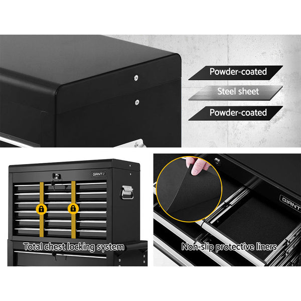 Giantz 16 Drawer Tool Box Cabinet Chest Trolley Toolbox Garage Storage Tool Cabinets & Cupboards