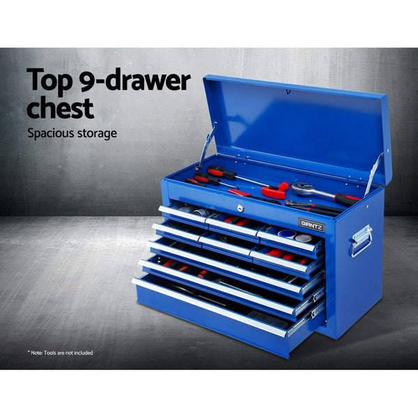 Giantz Tool Chest And Trolley Box Cabinet 16 Drawers Cart Garage Storage Blue Tool Boxes