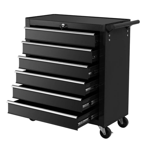 Giantz 6 Drawer Tool Box Cabinet Chest Trolley Cart Garage Toolbox Storage Tool Cabinets & Cupboards