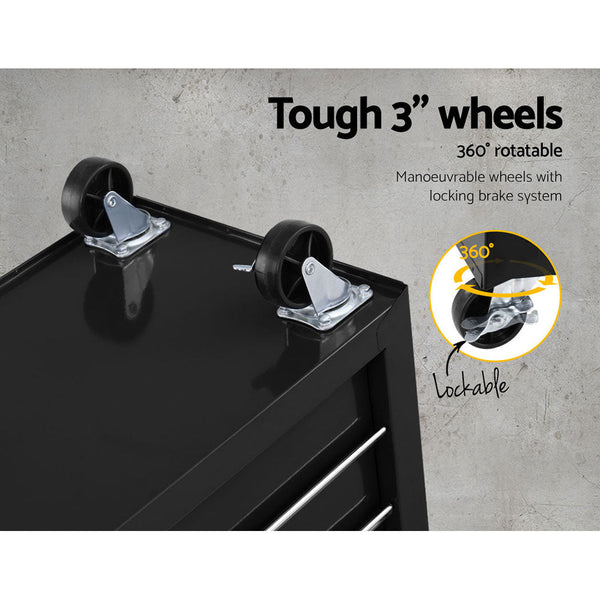 Giantz 6 Drawer Tool Box Cabinet Chest Trolley Cart Garage Toolbox Storage Tool Cabinets & Cupboards