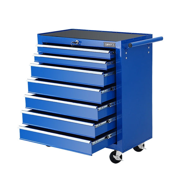 Giantz Tool Chest And Trolley Box Cabinet 7 Drawers Cart Garage Storage Blue Tool Cabinets & Cupboards
